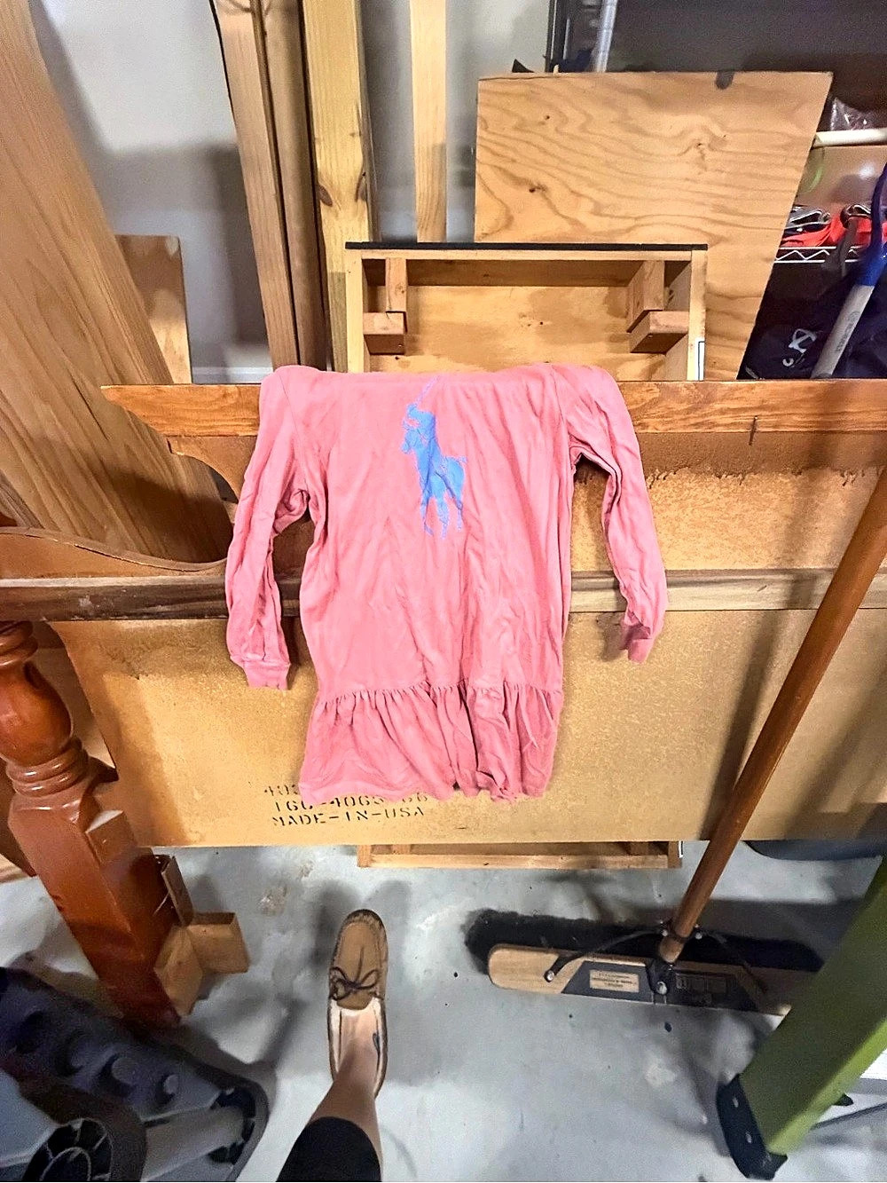 Polo Ralph Lauren Big Pony Cotton Hooded Dress Girls Pink & Blue Size 5